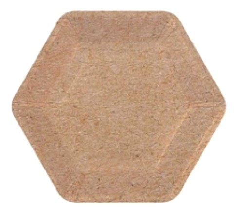 PLATO POLIPAPEL HEXAGONAL GRANDE KRAFT- ECOLOGICO X 8